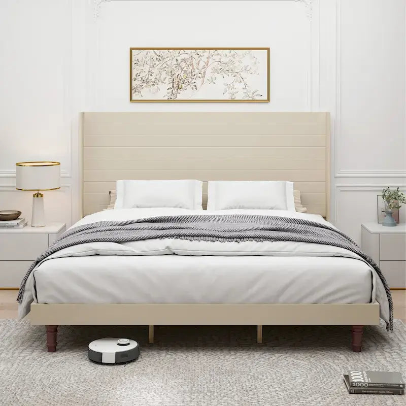 54 High Headboard Bed with Comfortable Back Support