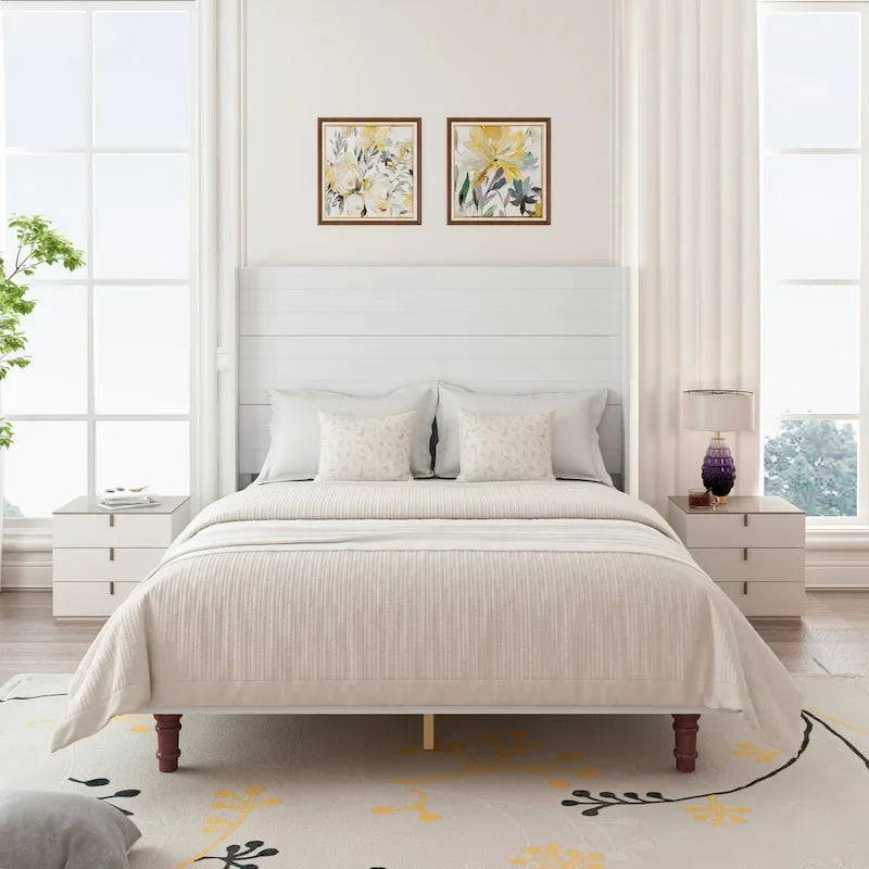 GDFStudio - Ethan 54  High Headboard Bed with Comfortable Back Support
