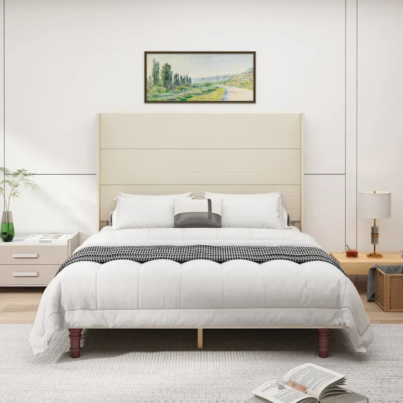 54 High Headboard Bed with Comfortable Back Support