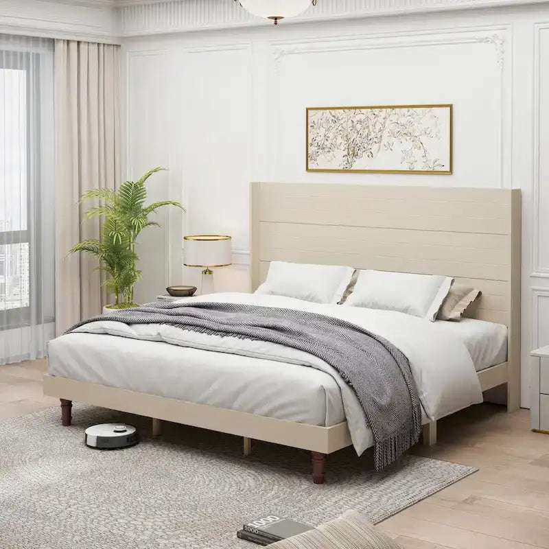 54 High Headboard Bed with Comfortable Back Support