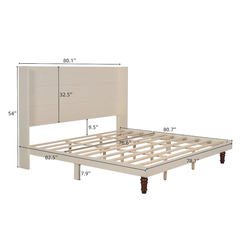 54 High Headboard Bed with Comfortable Back Support