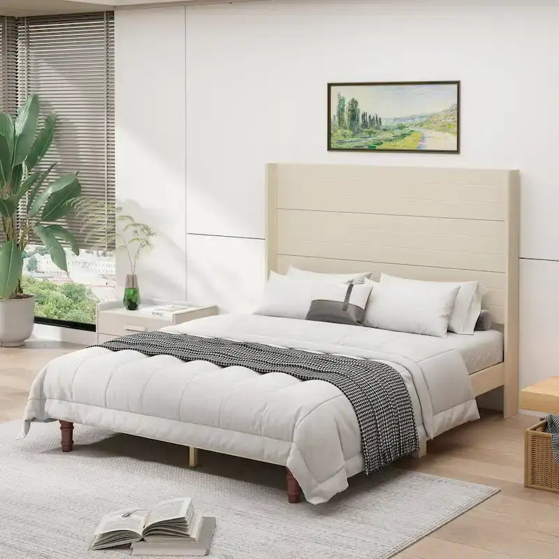 54 High Headboard Bed with Comfortable Back Support
