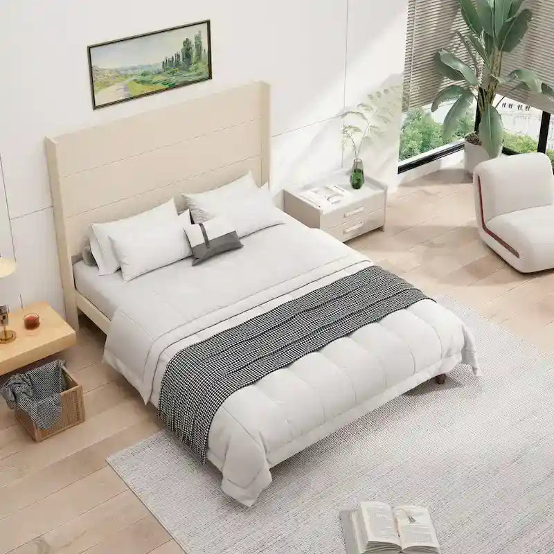 54 High Headboard Bed with Comfortable Back Support
