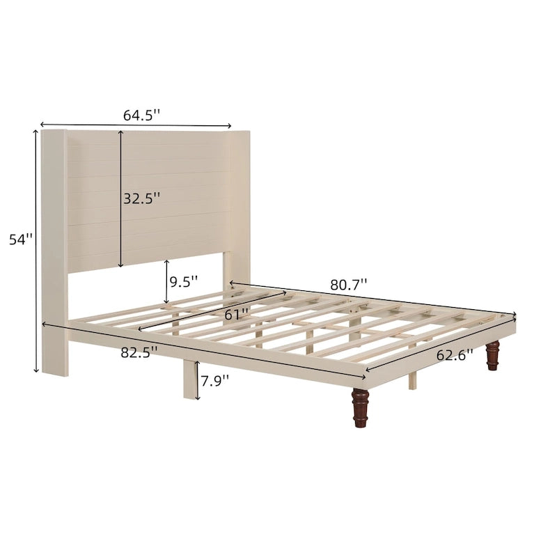 54 High Headboard Bed with Comfortable Back Support