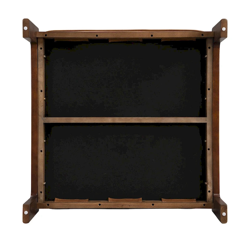 34 Tufted Upholstered Cocktail Ottoman, Square Leather Ottoman Coffee Table with Rubber Wood Frame