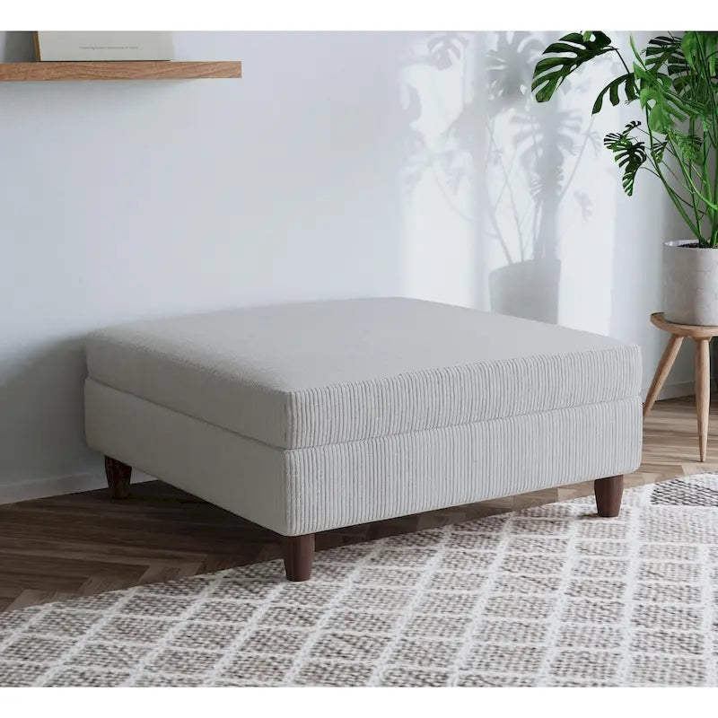 40 W Oversized Corduroy Upholstered Ottoman