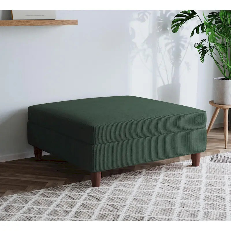 40 W Oversized Corduroy Upholstered Ottoman