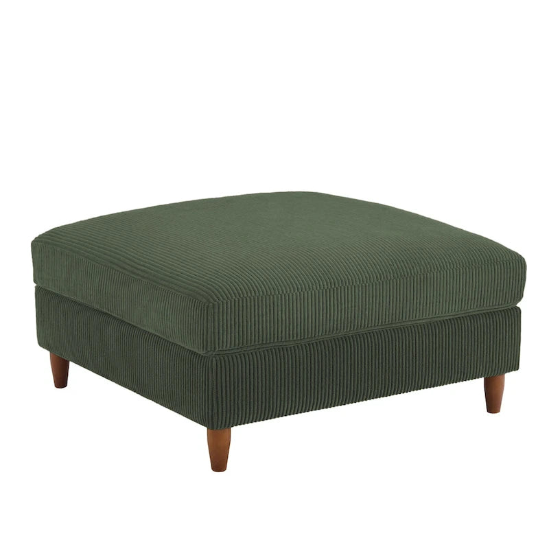 40 W Oversized Corduroy Upholstered Ottoman