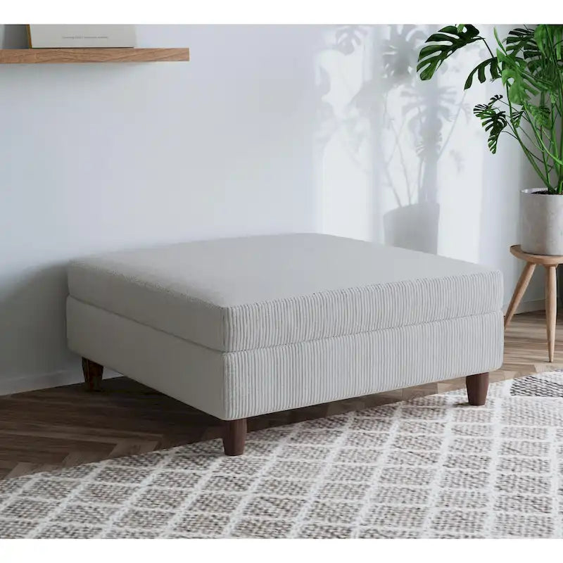 40 W Oversized Corduroy Upholstered Ottoman