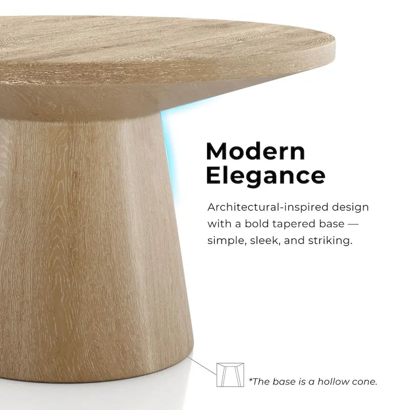 Vitten Modern Round Solid Wood Pedestal Coffee Table