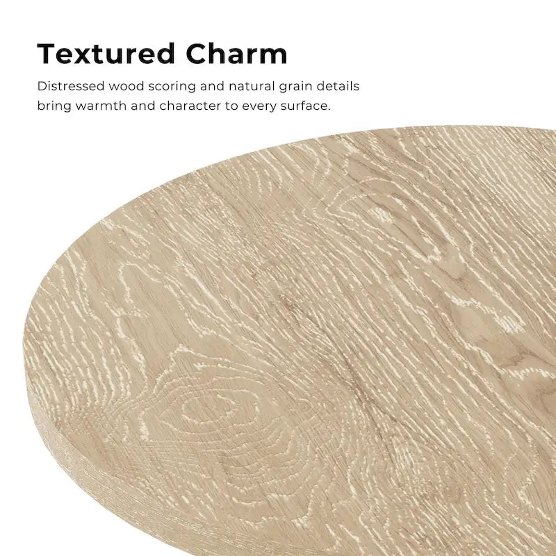 Vitten Modern Round Solid Wood Pedestal Coffee Table