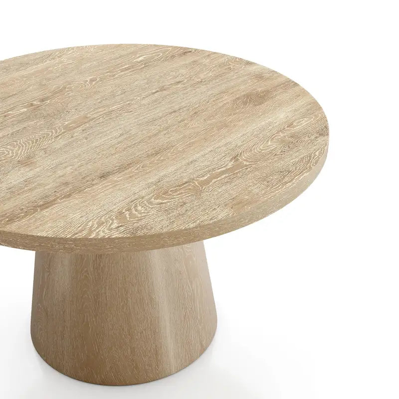 Vitten Modern Round Solid Wood Pedestal Coffee Table