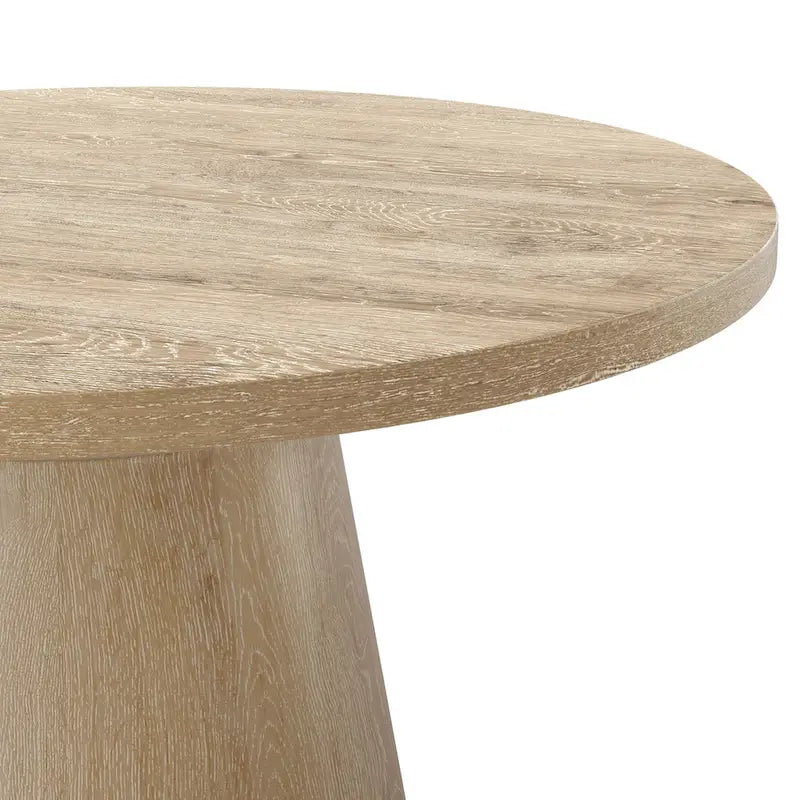 Vitten Modern Round Solid Wood Pedestal Coffee Table