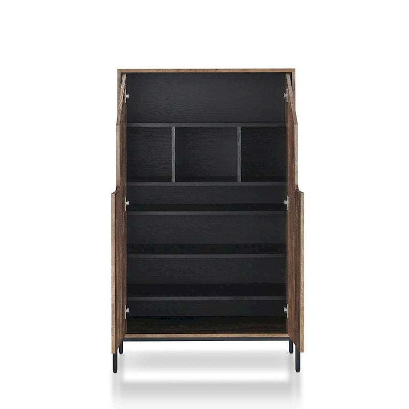 Rustic 8-shelf Shoe Cabinet