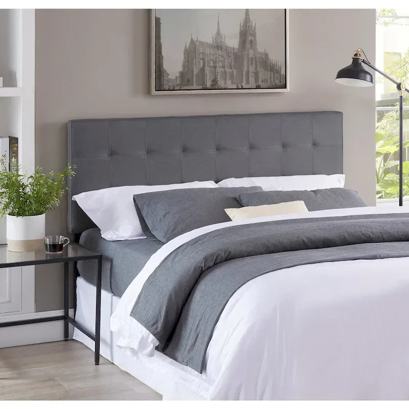 Jessenia Tufted Upholstered Headboard, Height Adjustable Queen Size Headboard, Bed Backboard Padded Premium Fabric Headboard
