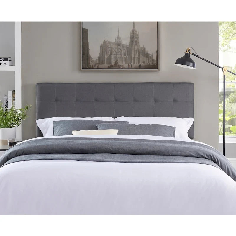 Tufted Upholstered Headboard, Height Adjustable Queen Size Headboard, Bed Backboard Padded Premium Fabric Headboard