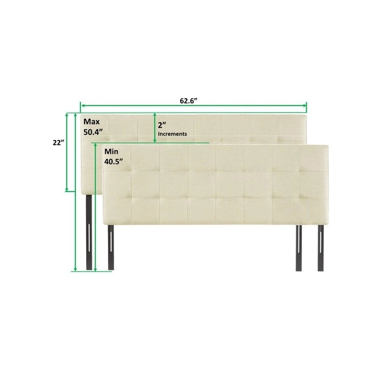 Tufted Upholstered Headboard, Height Adjustable Queen Size Headboard, Bed Backboard Padded Premium Fabric Headboard