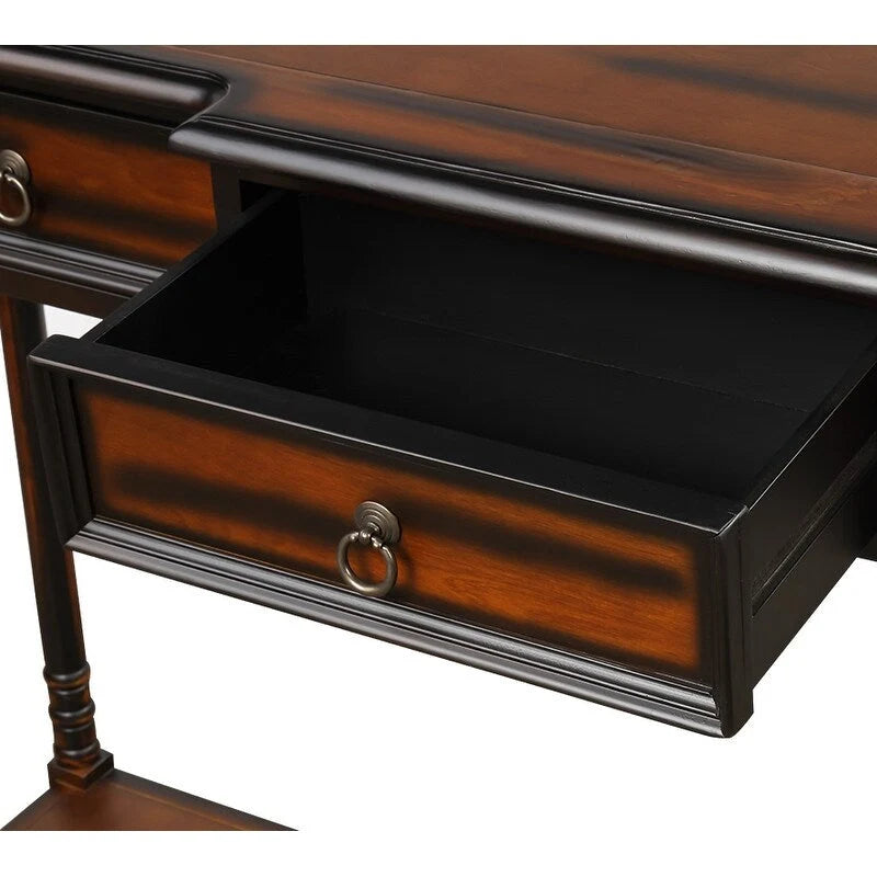 Solid Wood Console Table with 3 Drawers and Shelf