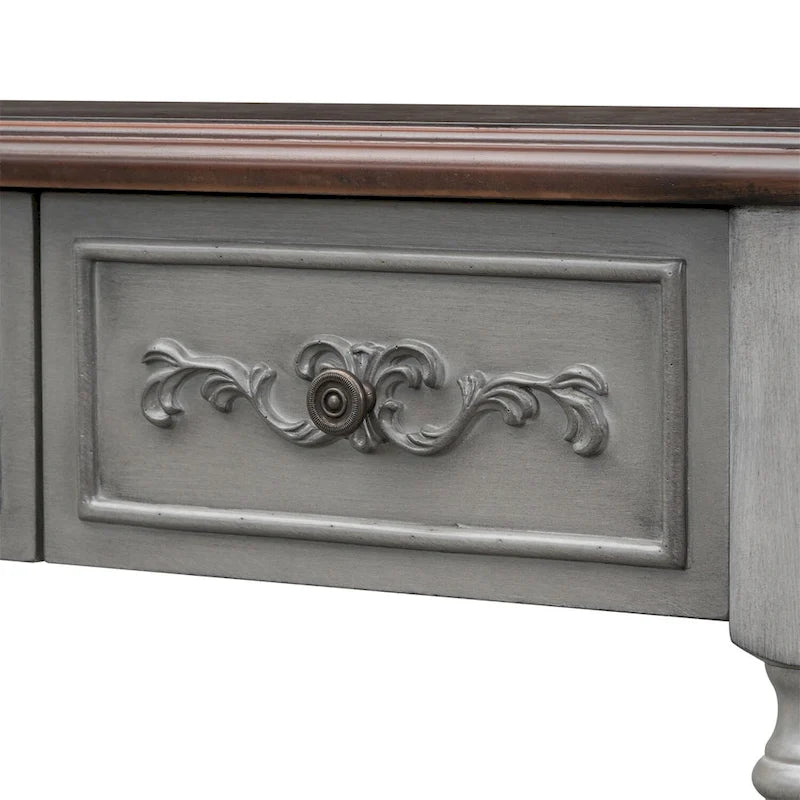Curved Console Table with 4 Drawers and 1 Shelf