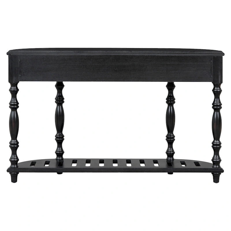 Curved Console Table with 4 Drawers and 1 Shelf