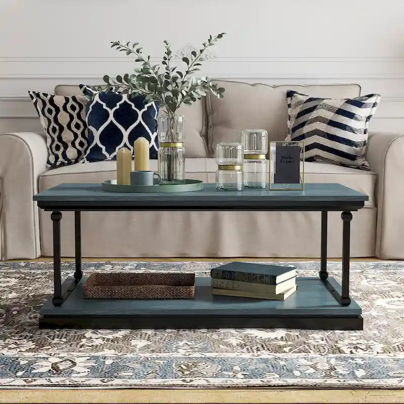 Transitional 47-inch 1-Shelf Coffee Table