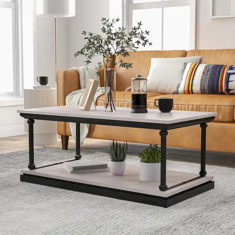 Transitional 47-inch 1-Shelf Coffee Table