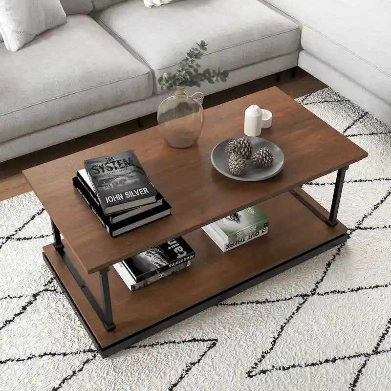 Transitional 47-inch 1-Shelf Coffee Table