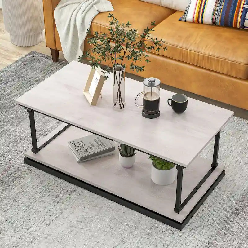 Transitional 47-inch 1-Shelf Coffee Table