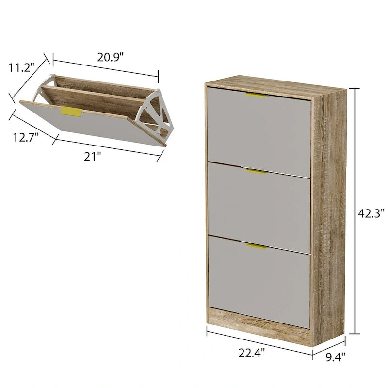 Floor Standing Mirror Shoe Cabinet Closet Shoe Organizers
