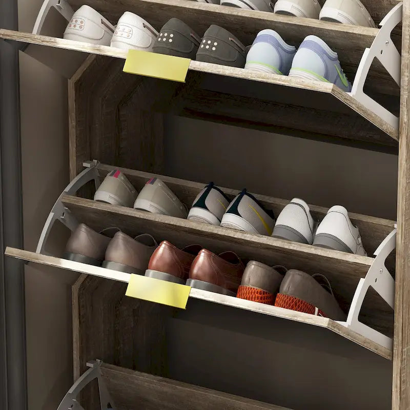Floor Standing Mirror Shoe Cabinet Closet Shoe Organizers