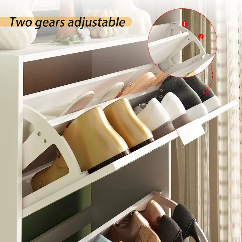 Floor Standing Mirror Shoe Cabinet Closet Shoe Organizers