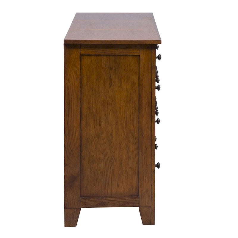 Grandpa's Cabin Rustic 7 Drawer Dresser for Bedroom - Sandstone or Aged Oak