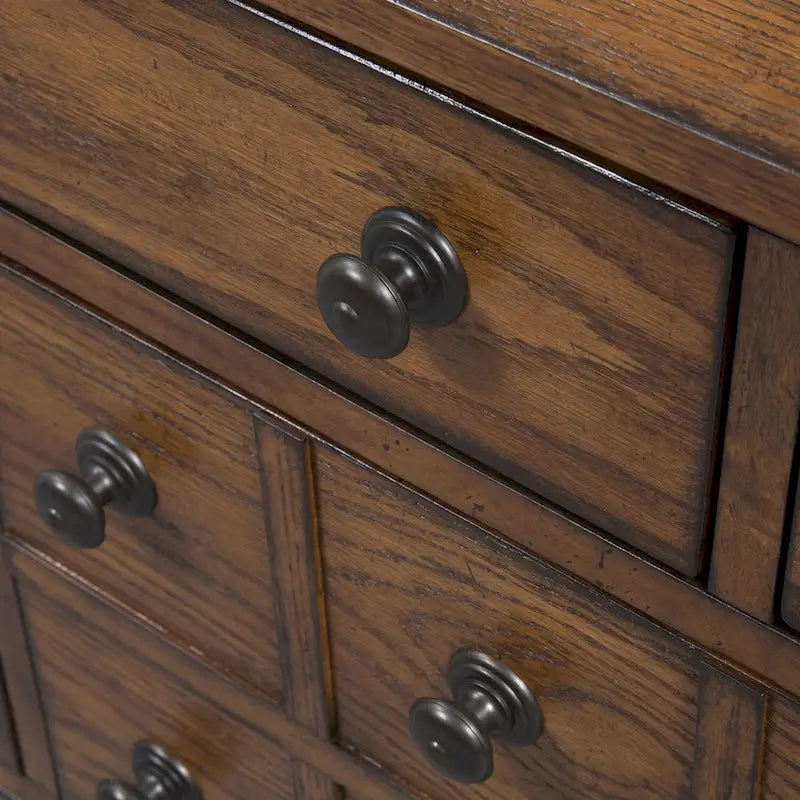 Grandpa's Cabin Rustic 7 Drawer Dresser for Bedroom - Sandstone or Aged Oak