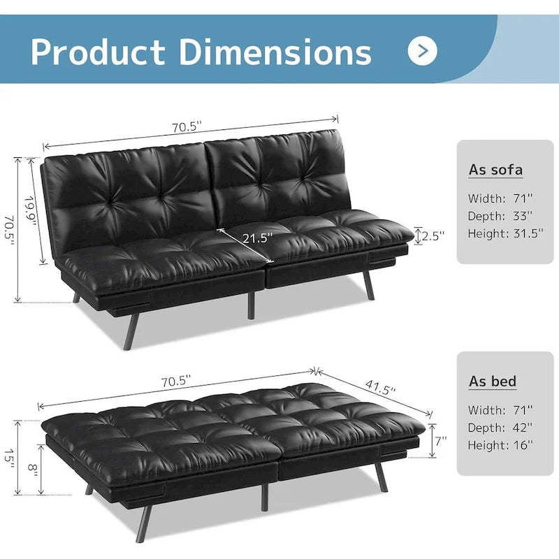 Sofa Bed Memory Foam Couch Sleeper Daybed Foldable Convertible Loveseat