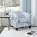 Upholstered Accent Barrel Chair Mysterious Slate Blue