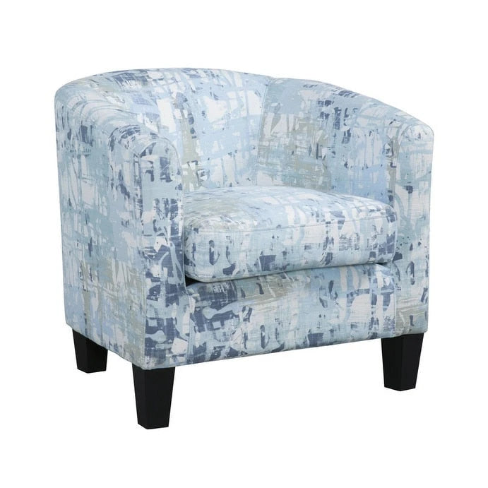 Upholstered Accent Barrel Chair Mysterious Slate Blue