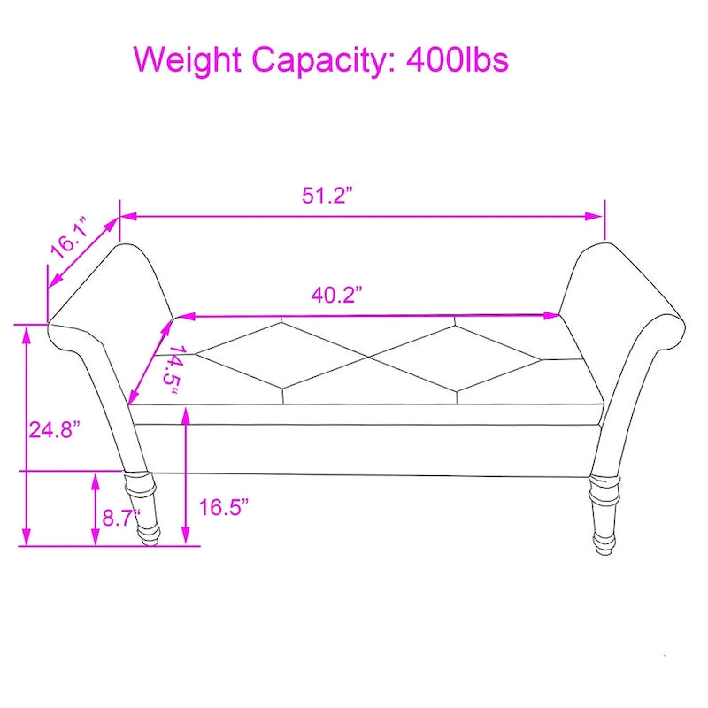 Storage Bench Tufted Bed Bench Entryway Bench