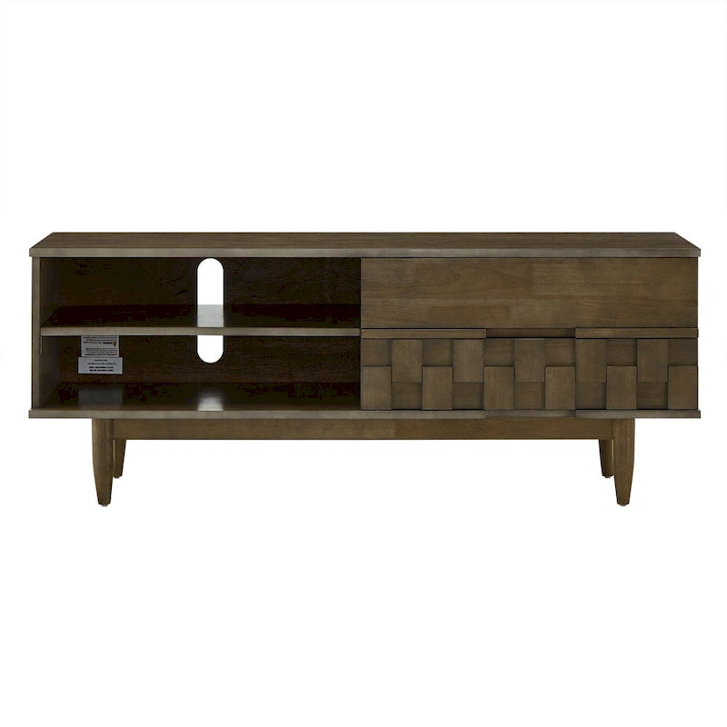 Mid-Century Wood 2-Drawer TV Stand Modern - 59-Inch