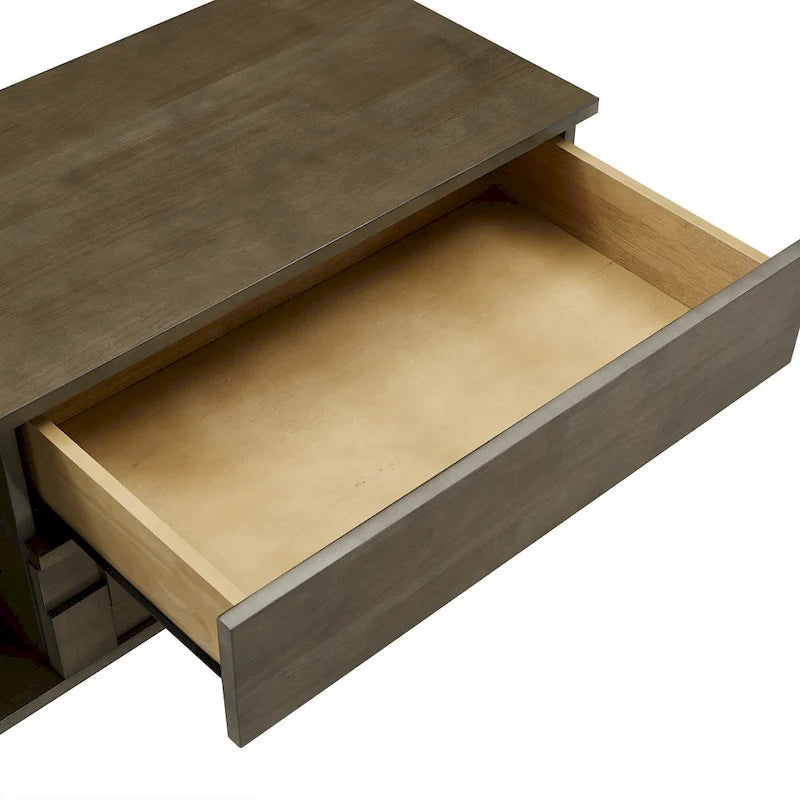 Mid-Century Wood 2-Drawer TV Stand Modern - 59-Inch