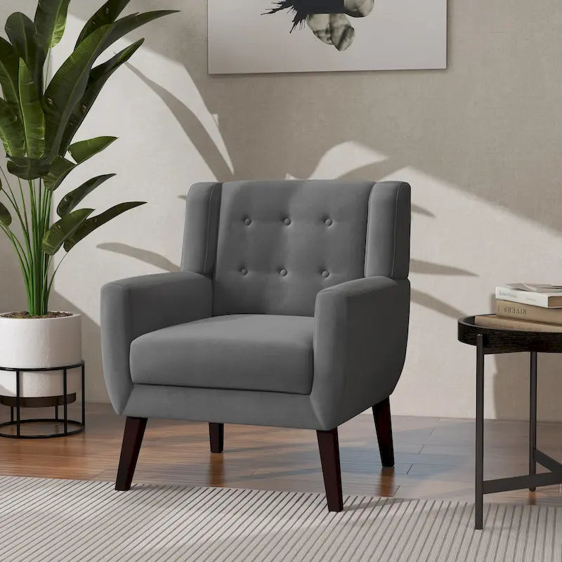 Modern Accent Chair Velvet Armchair - 28.9W x 35.1H x 29.5D