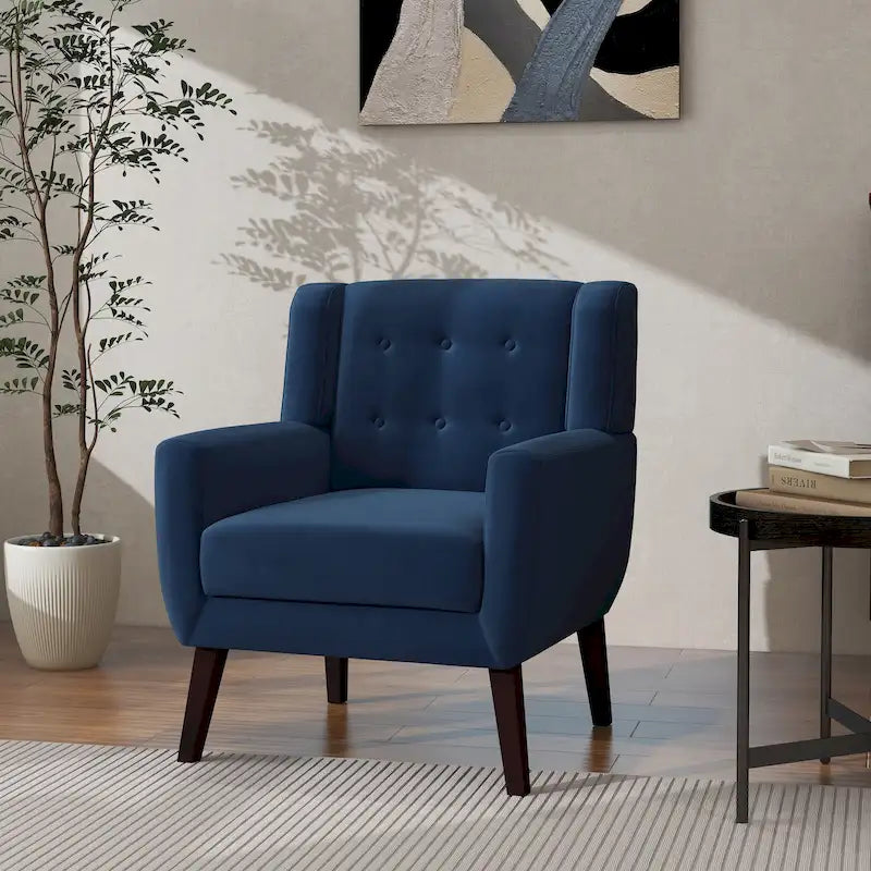 Modern Accent Chair Velvet Armchair - 28.9W x 35.1H x 29.5D