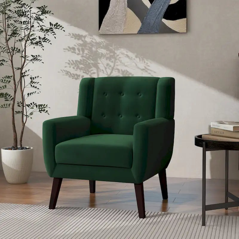 Modern Accent Chair Velvet Armchair - 28.9W x 35.1H x 29.5D