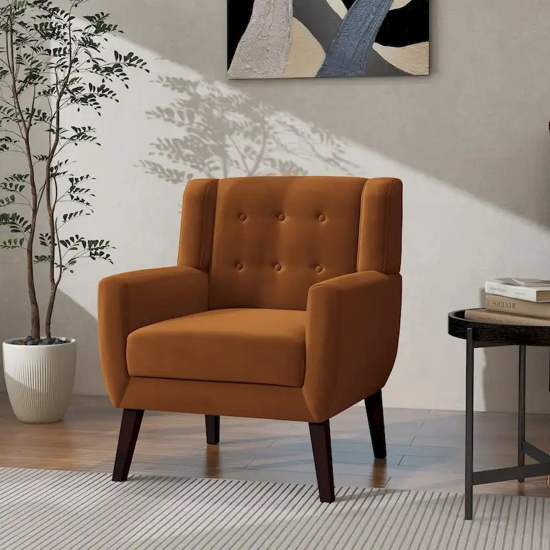Modern Accent Chair Velvet Armchair - 28.9W x 35.1H x 29.5D