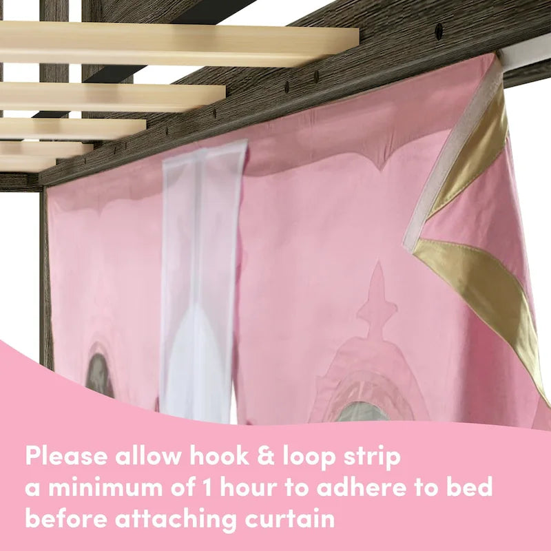 and Classic Twin Low Loft with Stairs, Easy Slide and Curtain