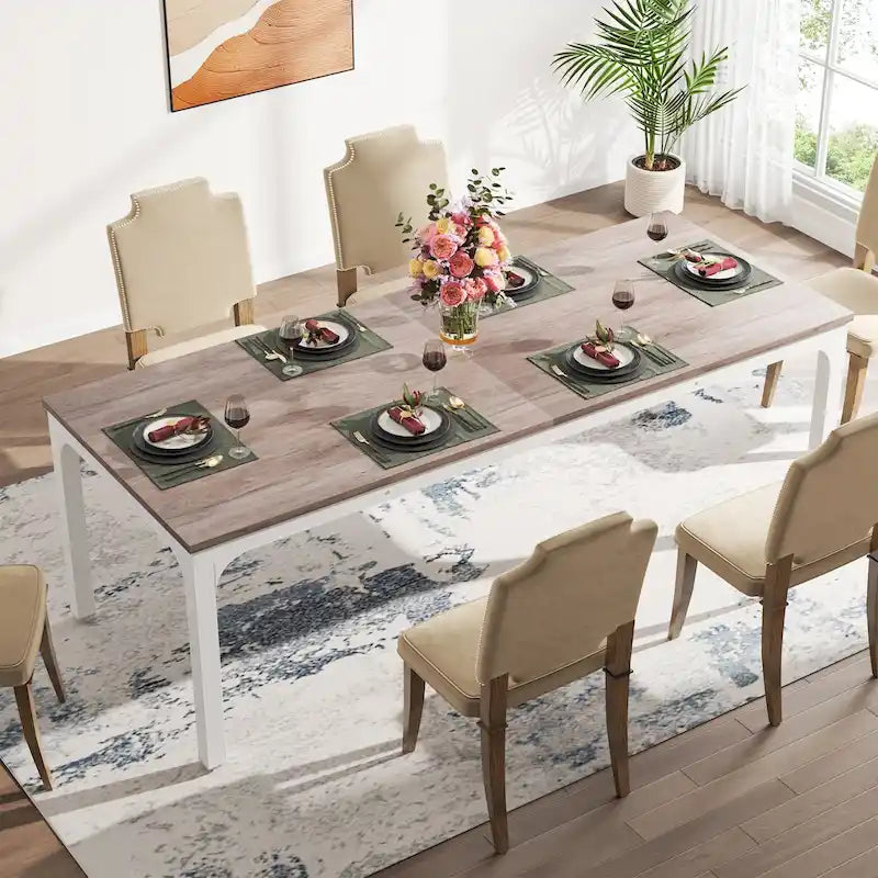 Dining Table for 6-8 Person, 78 inch Long Rectangular Kitchen Dining Table