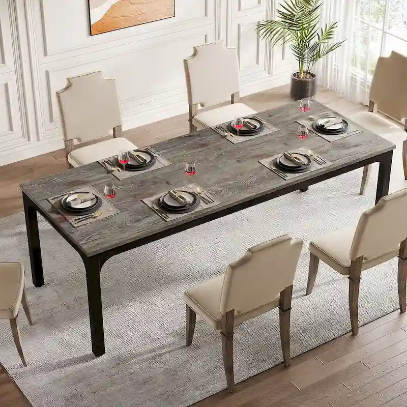 Dining Table for 6-8 Person, 78 inch Long Rectangular Kitchen Dining Table