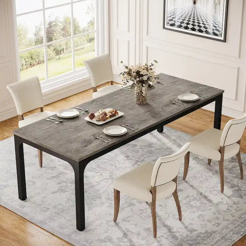 Dining Table for 6-8 Person, 78 inch Long Rectangular Kitchen Dining Table