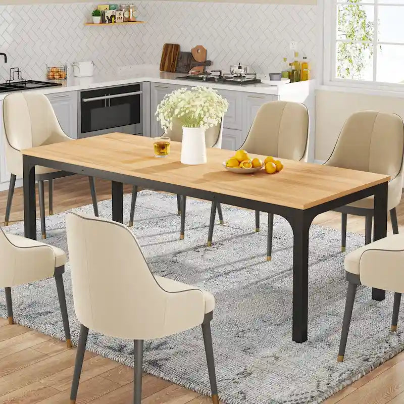 Dining Table for 6-8 Person, 78 inch Long Rectangular Kitchen Dining Table