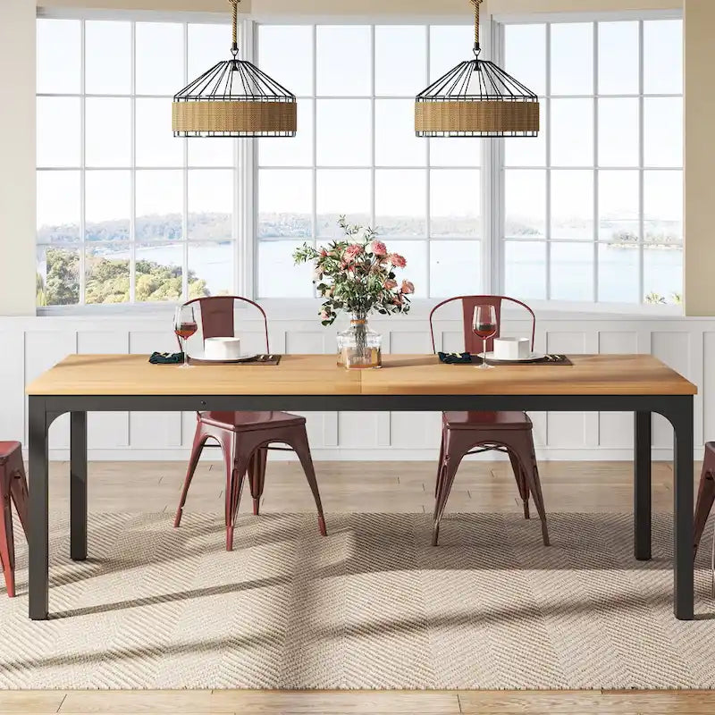 Dining Table for 6-8 Person, 78 inch Long Rectangular Kitchen Dining Table