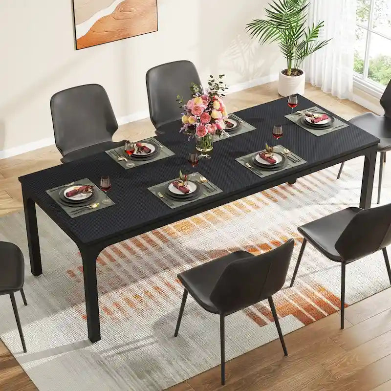 Dining Table for 6-8 Person, 78 inch Long Rectangular Kitchen Dining Table